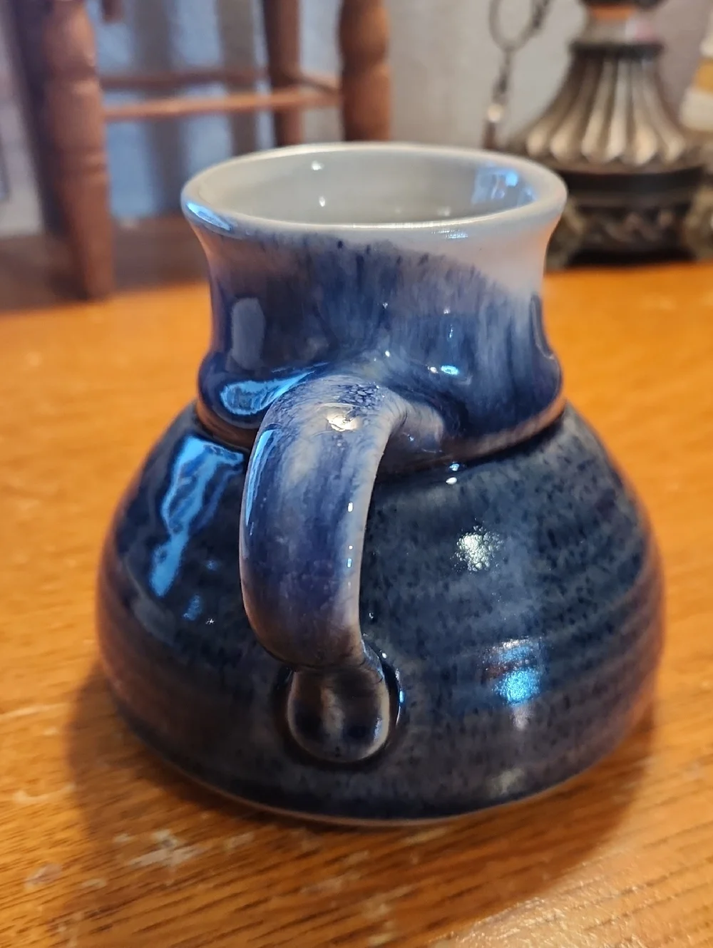Vintage Glazed Pottery No Spill Coffee Mug - Picture 2 of 6